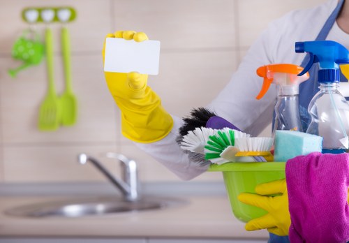 Deep cleaning tools and organized home cleaning setup