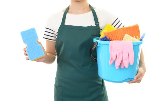 Office cleaning in a modern professional workspace