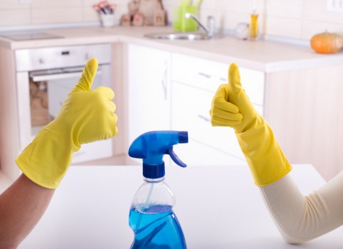 Professional Airbnb cleaning in a vacation rental living room