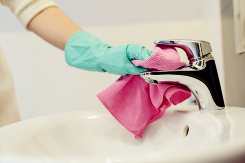 Professional after builders cleaning removing dust from a renovated interior