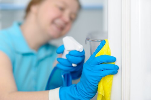 Health-focused regular cleaning of kitchen and bathroom surfaces