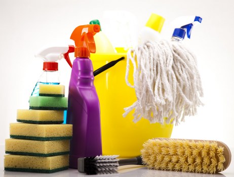 Deep cleaning bathroom tiles and fixtures