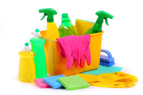 Organized workspace maintained with regular cleaning practices